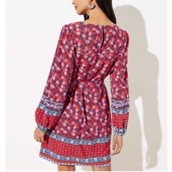 LOFT FLORAL BUBBLE LONG SLEEVE SHIFT DRESS SMALL MODEST COTTAGECORE‎ PRAIRE BOHO - Picture 1 of 12